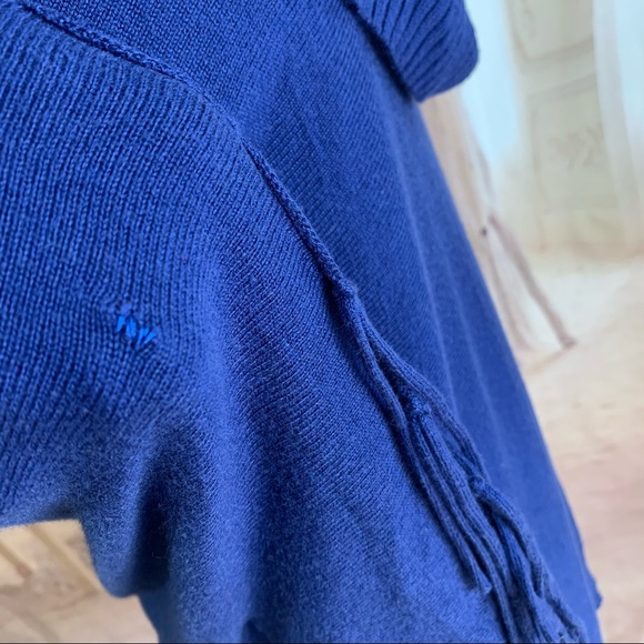 Michael Kors Fringe Navy Overcoat Sweater - Picture 8 of 12